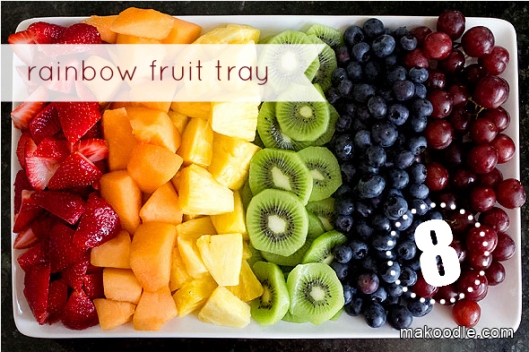 Rainbow fruit tray by Makoodle. Click on the image to be taken to the site